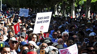 Protestos contra as políticas do Presidente da Tunísia Kais Saied
