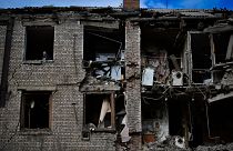 Une maison endommagée après un bombardement russe nocturne à Konstantinovka, dans l'est de l'Ukraine, vendredi 14 octobre 2022.