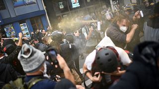 درگیری پلیس فرانسه و تظاهرکنندگان در پاریس