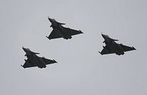 Rafale harci repülőgépek Görögországban egy NATO-hadgyakorlaton 2022. áprilisában