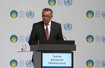Capture photo du Directeur général de l'OMS, Tedros Adhanom Ghebreyesus le 16 octobre 2022 à Berlin.