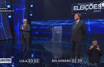 Lula et Jair Bolsonaro lors du débat télévisé (16/10/22)