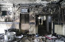 Photo released by Mizan News Agency, showing a workshop of Evin prison after a fire in Tehran, Iran, Sunday, Oct. 16, 2022