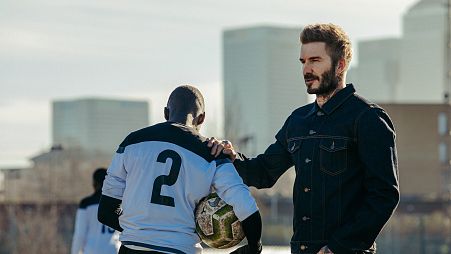 A preview shot of David Beckham mentoring in 'Save Our Squad' 