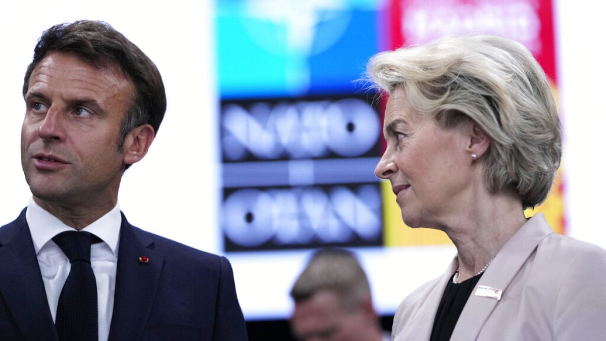 Ο Γάλλος πρόεδρος Εμανουέλ Μακρόν και η πρόεδρος της Κομισιόν Ούρσουλα φον ντερ Λάιεν