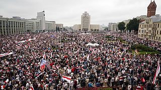 Le proteste di Minsk, agosto 2020. 