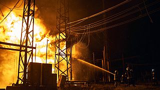 ARCHIVES : une centrale électrique en feu à Karkhiv (est de l'Ukraine) après une frappe russe, le 11/09/2022