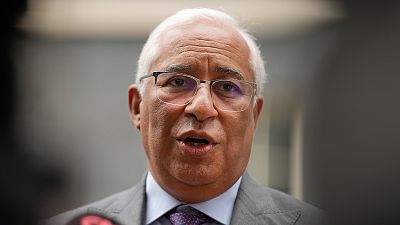 Prime Minister of Portugal Antonio Costa speaks to the media after a meeting with Britain's Prime Minister Boris Johnson at 10 Downing Street, in London.