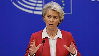 European Commission President Ursula von der Leyen presents new measures to tackle high energy prices in Strasbourg