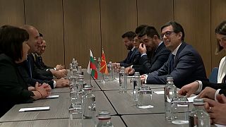 Bulgarian President Rumen Radev sits down with the President of the Republic of North Macedonia Stevo Pendarovski in Sofia