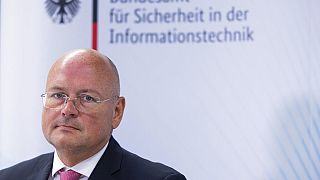 Arne Schönbohm lors d'une conférence sur les presse à Bonn, Allemagne, le lundi 8 août 2022.