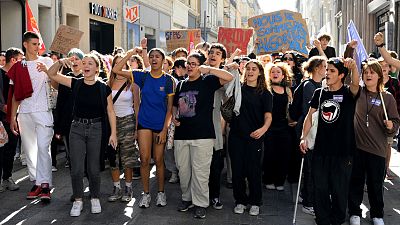 مسيرة تظاهر للطلاب الفرنسيين 