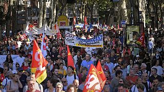 Streikende in Toulouse, mehrere Gewerkschaften hatten am Dienstag zu einem landesweiten Streik aufgerufen