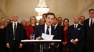 Başbakan Ulf Kristersson bir basın toplantısıyla yeni kabine üyelerini açıkladı