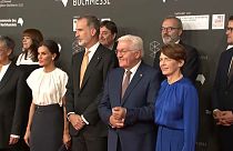 Los reyes de España, Felipe VI y Letizia, junto al presidente de Alemania Frank-Walter Steinmeier y su mujer, Elke Büdenbender