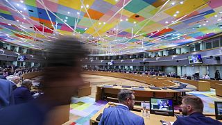 Der große Sitzungssaal im Europäischen Ratsgebäude in Brüssel