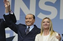 Silvio Berlusconi con Giorgia Meloni