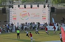 Jelenet a dohai Street Child World Cup egyik mérkőzéséből