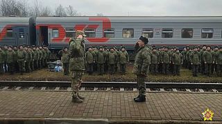 Russian soldiers arrive in Belarus