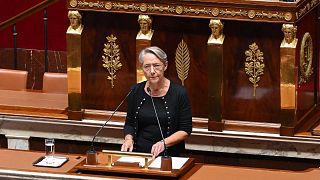La Première ministre française Elisabeth Borne à la tribune de l'Assemblée nationale, le 19 octobre 2022