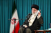 Supreme Leader Ayatollah Ali Khamenei speaks in a meeting with a group of students in Tehran, Iran, Wednesday, Oct. 19, 2022.