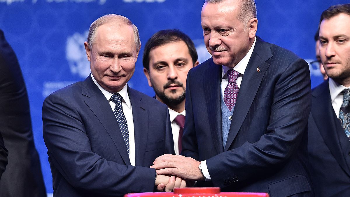 Los presidentes de Rusia y Turquía Vladimir Putin y Recep Tayip Erdogan