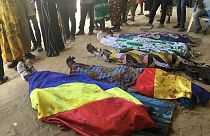 Dépouilles de manifestants tués lors d'une manifestation à N'Djamena (Tchad) - le 20/10/2022