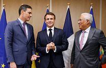 The new energy deal was announced by Pedro Sanchez, Emmanuel Macron and Antonio Costa.
