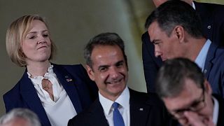 From left, British Prime Minister Liz Truss, Greece's Prime Minister Kyriakos Mitsotakis and Spain's Prime Minister Pedro Sanchez at a recent meeting in Prague