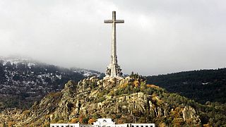 a giant cross where the tomb of Spain's dictator General Francisco Franco lies in the Valle de Caidos (Valley of the Fallen), Spain Wednesday Nov. 16, 2005.