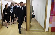 Президент Франции Эммануэль Макрон прибывает на саммит ЕС