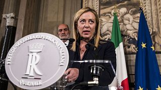Giorgia Meloni au Palais présidentiel à Rome, le 21/10/2022