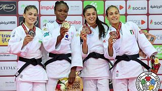 Las medallistas de la categoría de menos de 52 kg: Gefen Primo, Odette Giuffrida, Astride Gneto, Diyora Keldiyorova