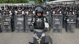 Мексиканская нацгвардия на границе с Гватемалой