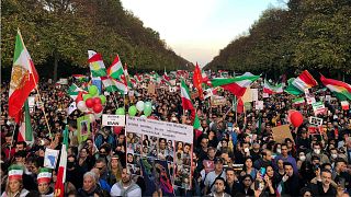 تظاهرات بزرگ ایرانیان ساکن اروپا در برلین، پایتخت آلمان، ۲۲ اکتبر