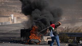 محتج فلسطيني في الضفة الغربية المحتلة.
