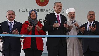 Le président turc Recep Tayyip Erdogan à l'inauguration d'un bâtiment à Ankara, le 19 octobre 2022