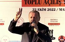 Recep Tayyip Erdogan a törökországi Malatyában 2022. október 22-én