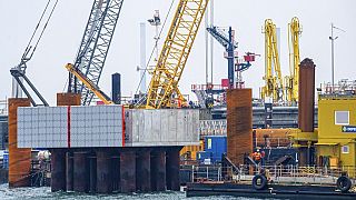 Bauarbeiten für das Terminal für verflüssigtes Erdgas (LNG) in Wilhelmshaven