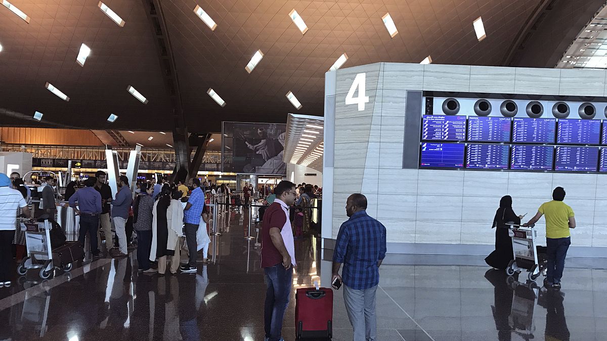 مطار حمد الدولي في الدوحة بقطر.