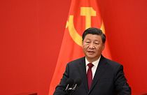 Xi Jinping lors de la cérémonie clôture du XXème Congrès du Parti Communiste Chinois