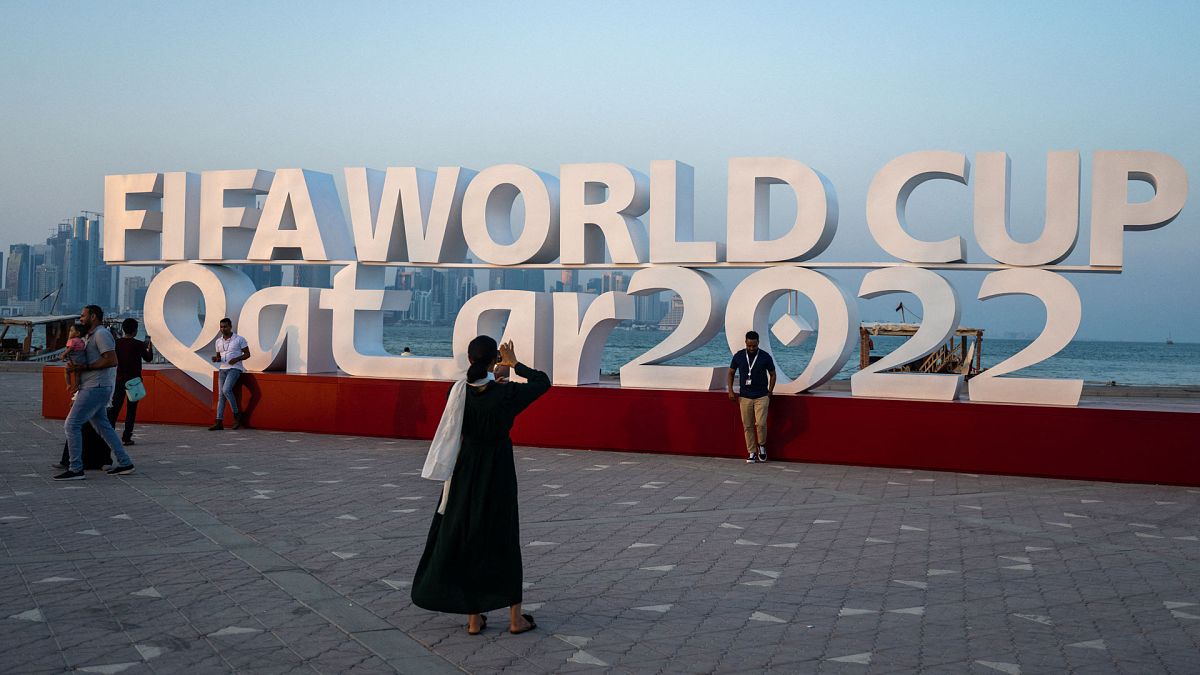 Logo de la Coupe du monde 2022 au Qatar, à Doha le 23 octobre 2022