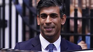 Rishi Sunak leaves the Conservative Campaign Headquarters in London, Monday, Oct. 24, 2022.