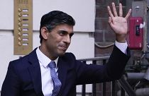 Rishi Sunak devant le siège d'un parti conservateur britannique extrêmement divisé, à Londres le 24 octobre.