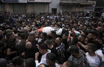 El cuerpo de uno de los fallecidos en los enfrentamientos en Cisjordania