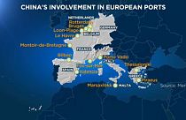 La mappa dei porti "cinesi" in Europa.