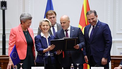 The EU and North Macedonia signed the agreement in Skopje.