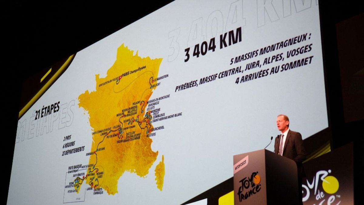 Le patron du Tour de France, Christian Prudhomme, lors de la présentation du parcours, ce jeudi.