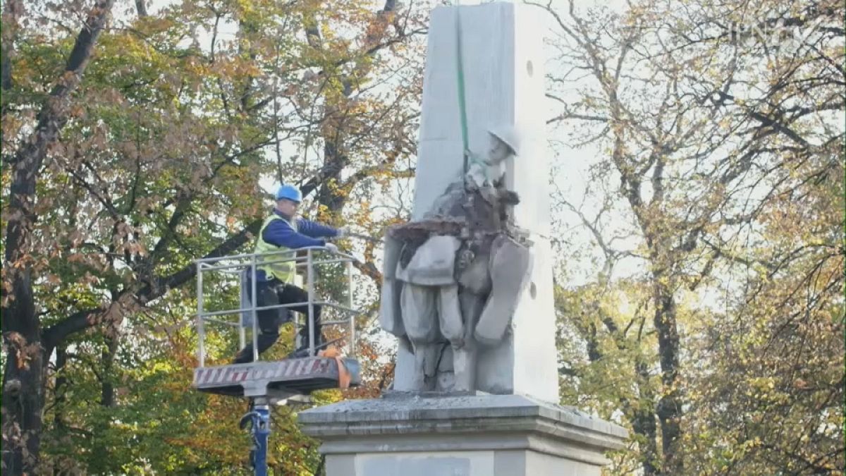 Four communist-era monuments to Red Army soldiers have been dismantled in Poland