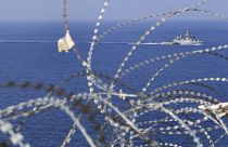ENSZ-őrség szögesdrótja az izraeli-libanoni határnál